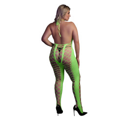 Ouch! Glow Combinaison Filet et Dos nu Vert Fluo
